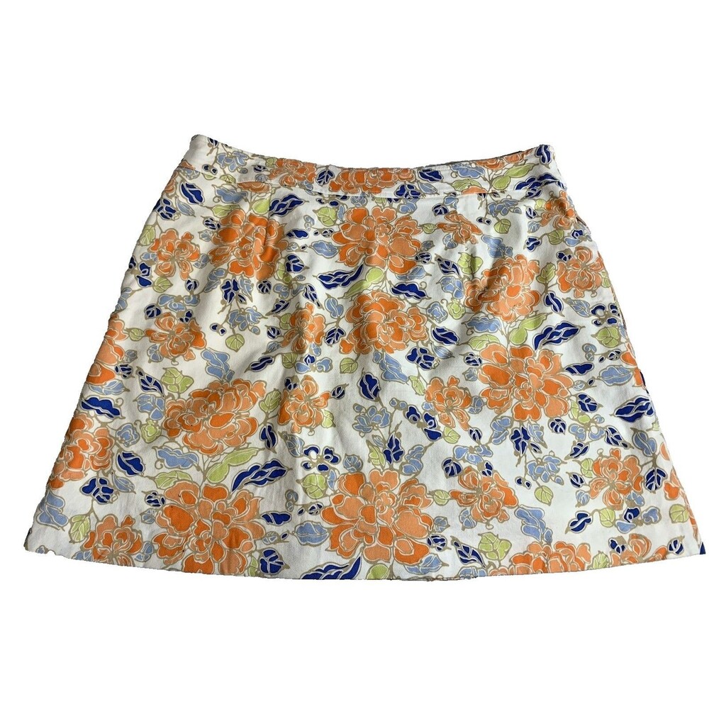 Skort Floral 34" Waist Pocket Zip Sporty Tennis Pickleball Liz Golf Women's 12
